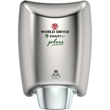 WORLD DRYER SMARTdri Plus okos kézszárító, állítható sebesség és fűtőszál, 400-1200W, 10mp, r.m. acél selyem, K48-973P2