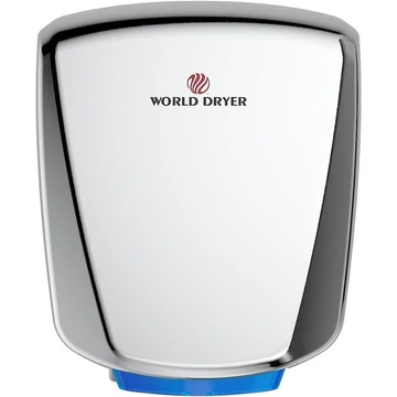 Q-972A2 WORLD DRYER VERDEdri villámgyors kézszárító zajszint csökkentővel, rozsdamentes acél, fényes, 950W, 12mp, 69 dB SILENT