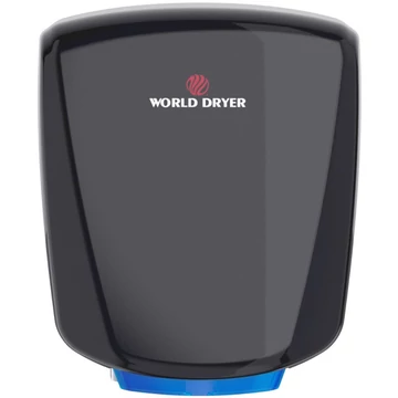 Q-162A2 WORLD DRYER VERDEdri villámgyors kézszárító zajszint csökkentővel, alumínium, fekete, 950W, 12mp, 69 dB SILENT
