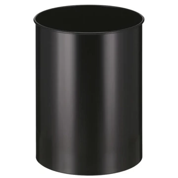 Fedél nélküli kerek hulladékgyűjtő, 30 liter, szinterezett acél, fekete