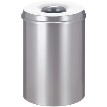 Kerek hulladékgyűjtő, 30 liter, szinterezett acél, selyem, önoltó fedéllel