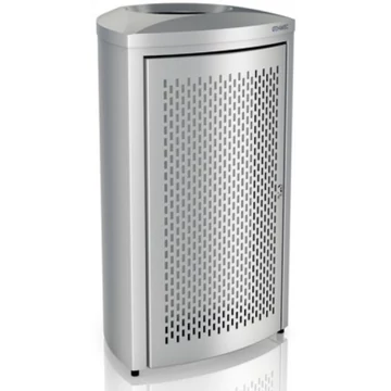 Vandálbiztos extra nagy méretű 130L álló hulladékgyűjtő, H=860mm, zárható, AISI430 r.m. acél, ujjlenyomatmentes