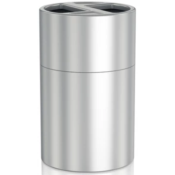 Szelektív álló hulladékgyűjtő 2x60L rekesszel, H=830mm, alumínium, ujjlenyomatmentes
