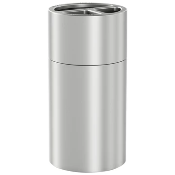 Szelektív álló hulladékgyűjtő 2x30L és 1x60L rekesszel, H=830mm, alumínium, ujjlenyomatmentes
