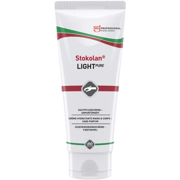 SCJP Restore Stokolan Light Pure munkavégzés utáni regeneráló kézkrém shea vajjal, illatanyag- és színezékmentes, bőrpuhító és hidratáló összetevőkkel, szilikonmentes, 100ml tubus