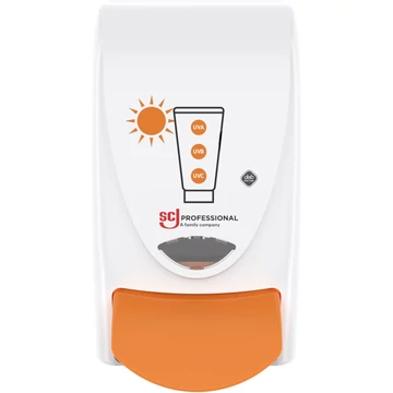 SCJP Proline Protect Sun napvédő krém adagoló Stokoderm SUN PROTECT 50 PURE patronhoz, manuális, 1L, ABS műanyag, fehér/narancssárga