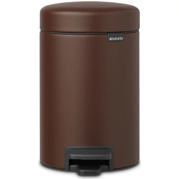 Brabantia NewIcon pedálos hulladékgyűjtő szagmentesen záródó Soft-Close fedél, műanyag tartály, 3L - V méret, acél, égetett umbra barna ásványi textúra - 208522