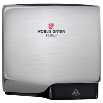 L-971 WORLD DRYER SLIMdri automata kézszárító, alumínium, selyem, 950 W, 10-12 mp, 83 dB