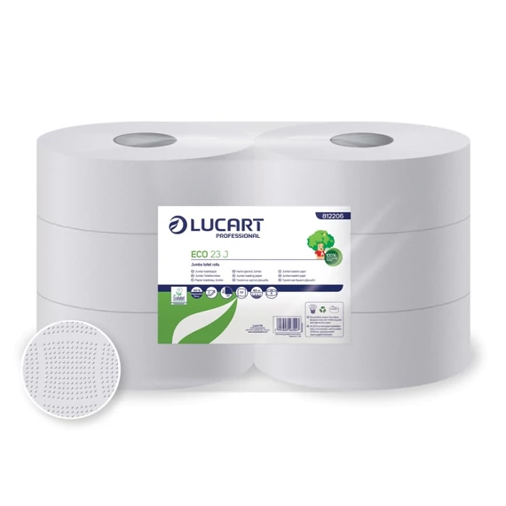 Lucart Eco 23 J toalettpapír, 2 rétegű, fehér, 165 m, 6 tekercs/zsugor 70 zsugor/raklap