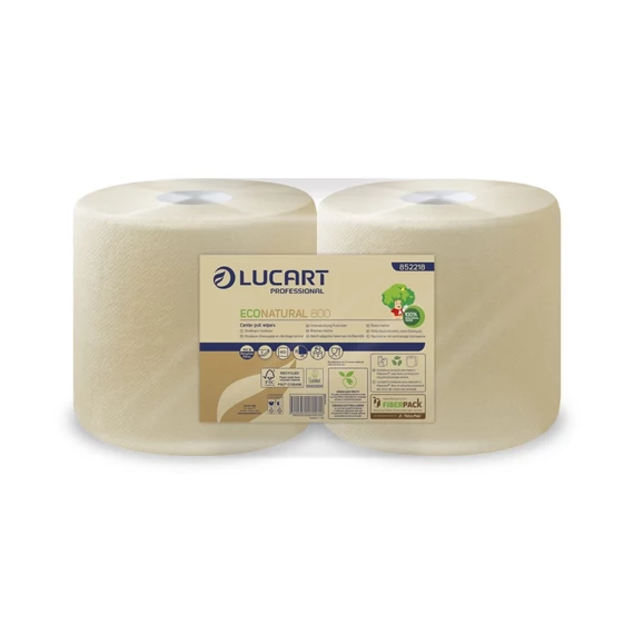 Lucart ECO Natural ipari törlő 2 rétegű, 800 lapos, 2 tekercs/zsugor, 64 zsugor/raklap