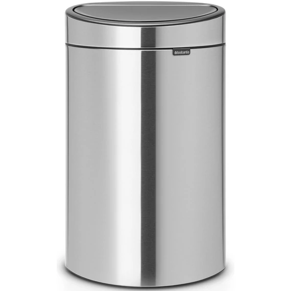 Brabantia Touch Bin New Recycle Soft-Touch nyomófedeles szelektív kuka, ovális, 23+10L - G+C méret, r.m. acél selyem - 100680