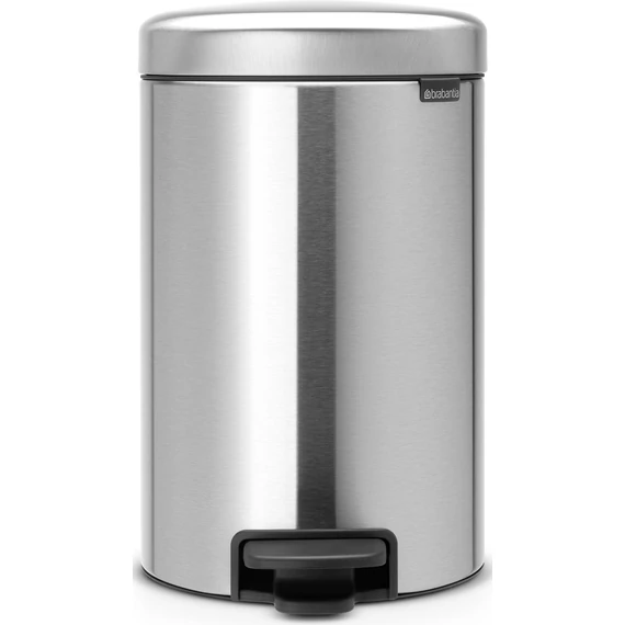 Brabantia NewIcon pedálos hulladékgyűjtő szagmentesen záródó Soft-Close fedél, műanyag tartály, 12L - X méret, r.m. acél, selyem ujjlenyomatmentes - 112041