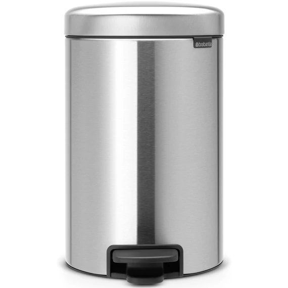 Brabantia NewIcon pedálos hulladékgyűjtő szagmentesen záródó Soft-Close fedél, műanyag tartály, 12L - X méret, r.m. acél, selyem - 113604