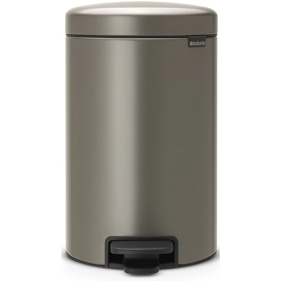 Brabantia NewIcon pedálos hulladékgyűjtő szagmentesen záródó Soft-Close fedél, műanyag tartály, 12L - X méret, acél, platinaszürke - 113628
