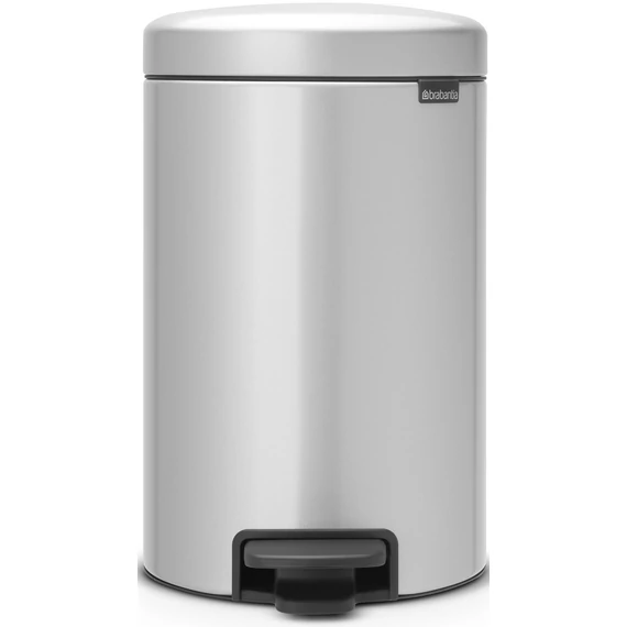 Brabantia NewIcon pedálos hulladékgyűjtő szagmentesen záródó Soft-Close fedél, műanyag tartály, 12L - X méret, acél, metál szürke - 113680