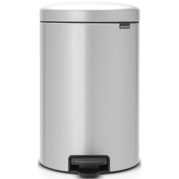 Brabantia NewIcon pedálos hulladékgyűjtő szagmentesen záródó Soft-Close fedél, műanyag tartály, 20L - Y méret, acél, metál szürke - 114069