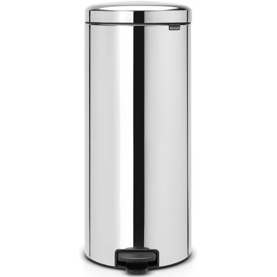 Brabantia NewIcon pedálos hulladékgyűjtő szagmentesen záródó Soft-Close fedél, acél belső tartály, 30L - G méret, r.m. acél, fényes - 114762