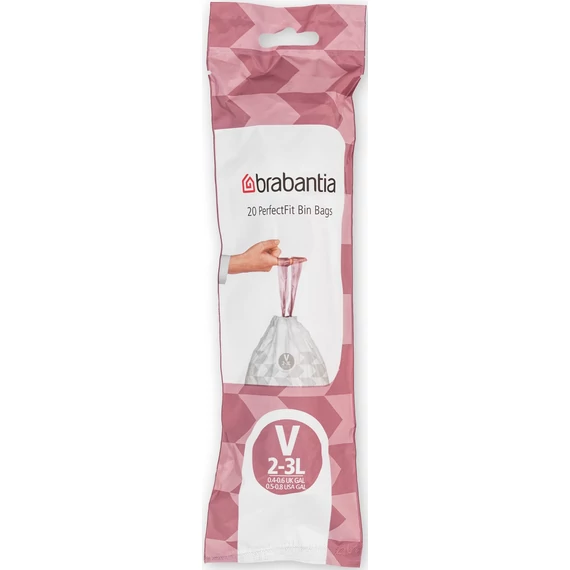 Brabantia PerfectFit szemeteszsák, V méret, 2-3L, 20 zsák/tekercs