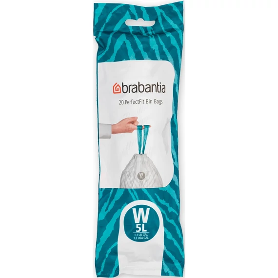 Brabantia PerfectFit szemeteszsák, W méret, 5L, 20 zsák/tekercs