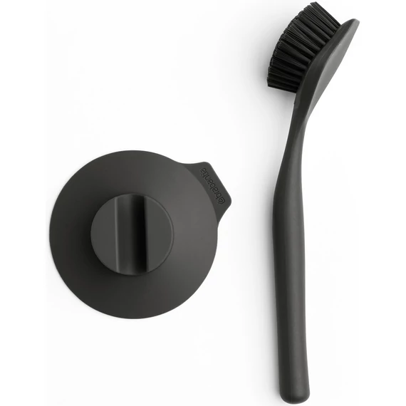 Brabantia SinkSide Dish Brush with Suction Cup Holder mosogatókefe tapadókorong tartóval, műanyag, sötétszürke - 117589