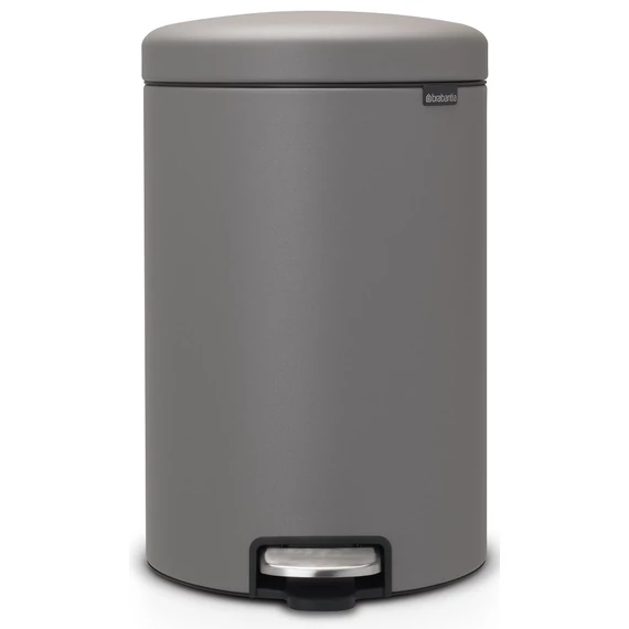Brabantia NewIcon pedálos hulladékgyűjtő szagmentesen záródó Soft-Close fedél, műanyag tartály, 20L - Y méret, acél, betonszürke ásványi textúra - 119163