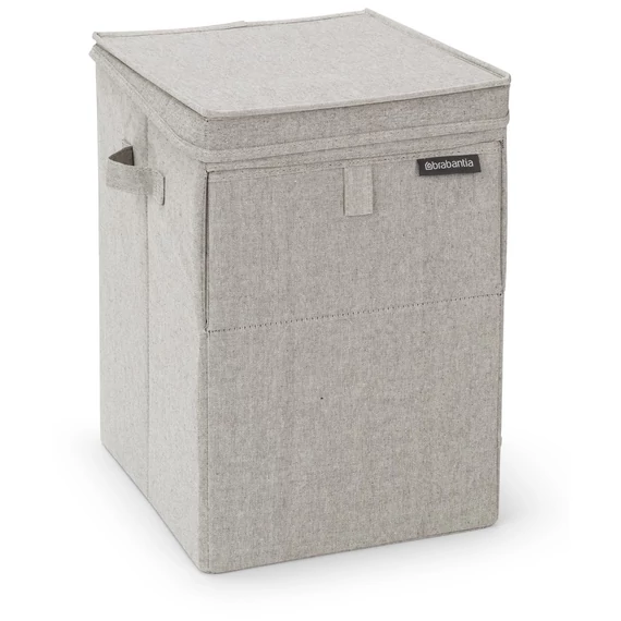 Brabantia Stackable Laundry Box egymásra helyezhető szennyestartó doboz, fix tetővel, téglalap formájú, 35L, szürke - 120428