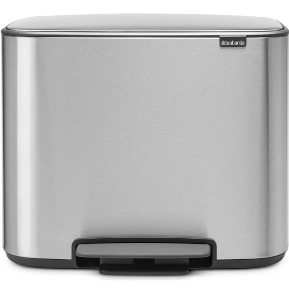 Brabantia Bo Pedal Bin pedálos hulladékgyűjtő szagmentesen záródó Soft-Close fedél, műanyag tartály, 36L - R méret, r.m. acél, selyem ujjlenyomatmentes - 121487