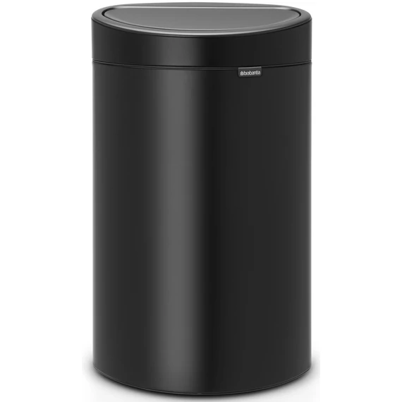 Brabantia Touch Bin New Recycle Soft-Touch nyomófedeles szelektív kuka, ovális, 23+10L - G+C méret, acél matt fekete - 129544