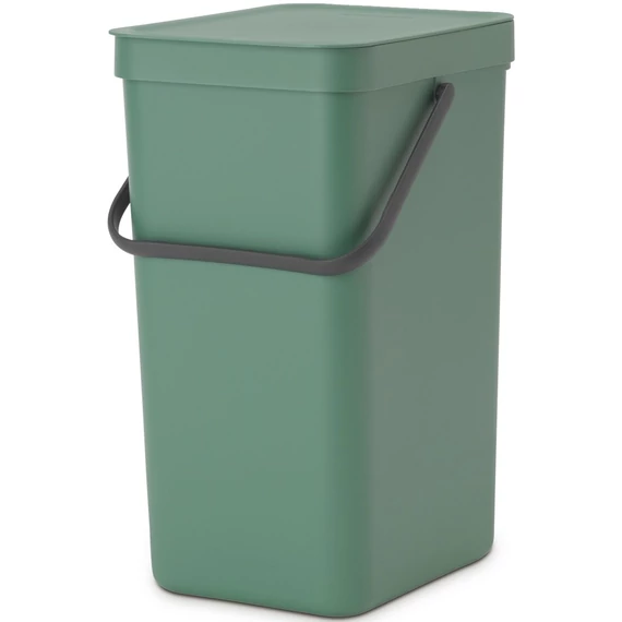 Brabantia Sort - Go konyhai szemetes felnyitható fedéllel, fogantyúval szelektív és komposzt gyűjtéséhez, 16L - D méret, platina zöld - 129827