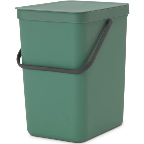 Brabantia Sort - Go konyhai szemetes felnyitható fedéllel, fogantyúval szelektív és komposzt gyűjtéséhez, 25L - J méret, platina zöld - 129964