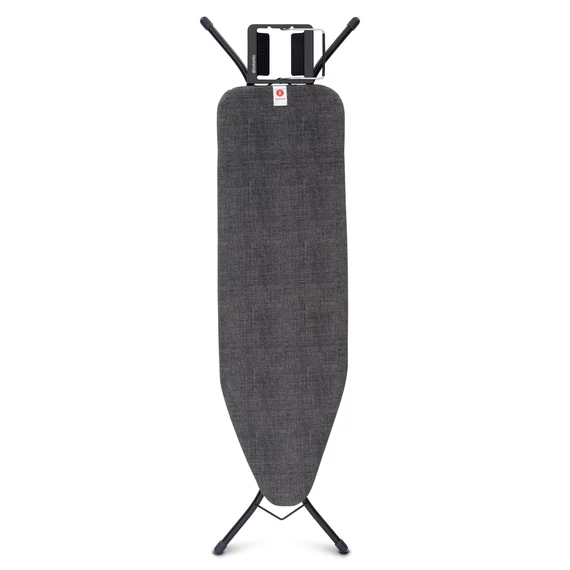 Brabantia Steam Iron Rest vasalódeszka 1240x380mm - B méret, kinyitható vasalótámasszal, D=22mm fekete váz, farmer fekete huzat - 134302