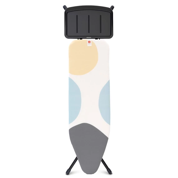 Brabantia Solid Steam Unit Holder vasalódeszka 1240x380mm - B méret, fix vasalótálca gőzállomásokhoz, D=22mm fekete váz, tavaszi buborékok huzat - 134425