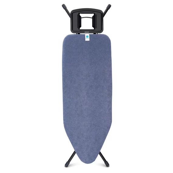 Brabantia Solid Steam Iron Rest vasalódeszka 1240x450mm - C méret, fix vasalótámasz, D=25mm fekete váz, farmerkék huzat - 134524