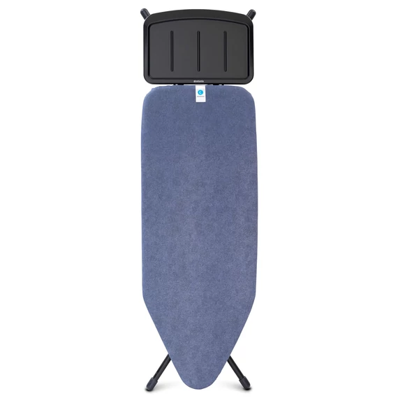 Brabantia Solid Steam Unit Holder vasalódeszka 1240x450mm - C méret, fix vasalótálca gőzállomásokhoz, D=22mm fekete váz, farmerkék huzat - 134623