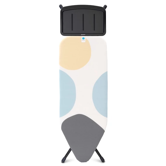 Brabantia Solid Steam Unit Holder vasalódeszka 1240x450mm - C méret, fix vasalótálca gőzállomásokhoz, D=22mm fekete váz, PerfectFlow tavaszi buborékok huzat - 134708