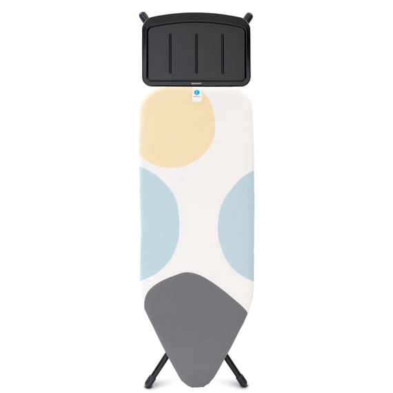 Brabantia Solid Steam Unit Holder vasalódeszka 1240x450mm - C méret, fix vasalótálca gőzállomásokhoz, D=22mm fekete váz, tavaszi buborékok huzat - 134722
