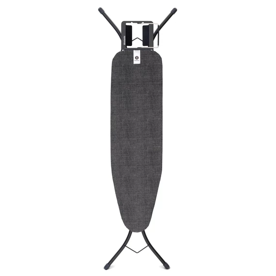 Brabantia Steam Iron Rest vasalódeszka 1100x300mm - A méret, gőzölős vasalótámasszal, D=22mm fekete váz, farmer fekete huzat - 134944