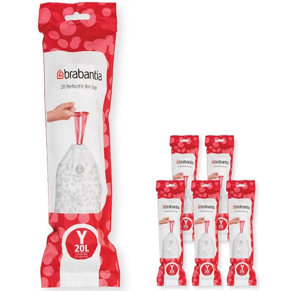 Brabantia PerfectFit szemeteszsák, Y méret, 20L, Multipack 120 zsák, 6 tekercs, 20 zsák/tekercs