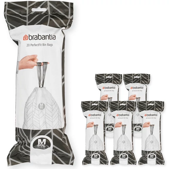 Brabantia PerfectFit szemeteszsák, M méret, 60L, Multipack 120 zsák, 6 tekercs, 20 zsák/tekercs