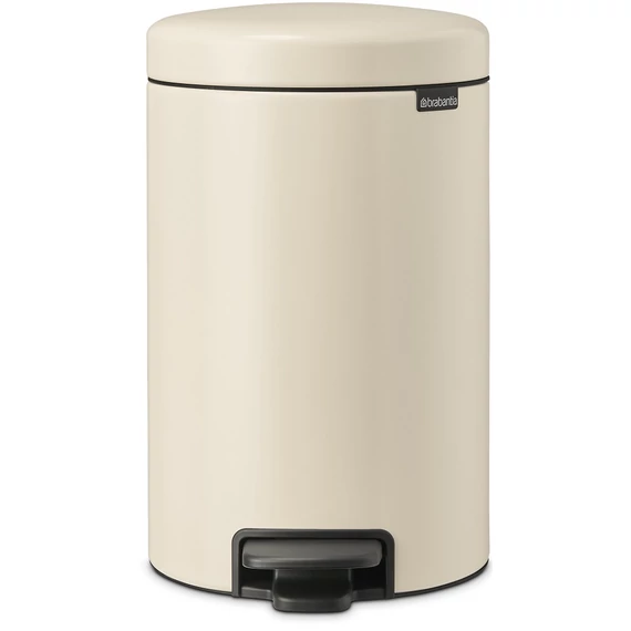 Brabantia NewIcon pedálos hulladékgyűjtő szagmentesen záródó Soft-Close fedél, műanyag tartály, 12L - X méret, acél, világos bézs - 149924