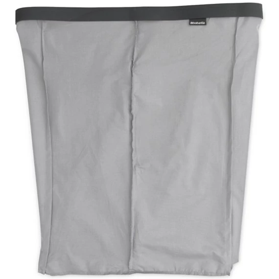 Brabantia Bo Laundry Bin Bag tépőzáras szennyesgyűjtő csere zsák, Bo formájú 2x45L kapacitású Bo Laundry Bin szennyestartókhoz, mosógépben mosható, szürke - 200724