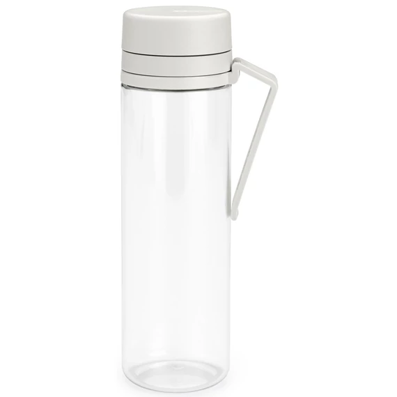 Brabantia Make - Take Water Bottle with Strainer vizespalack 500 ml, szűrőbetéttel gyümölcsök számára, fogantyúval, szivárgásmentes, műanyag, átlátszó/világosszürke - 202421