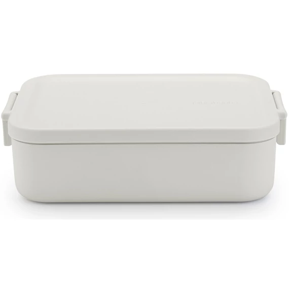 Brabantia Make - Take Lunch Box közepes méretű ételhordozó doboz, 1100 ml, szivárgás- és légmentes záródás, bepattintós (clip-on) zárómechanizmus, BPA mentes műanyag, világosszürke - 202568