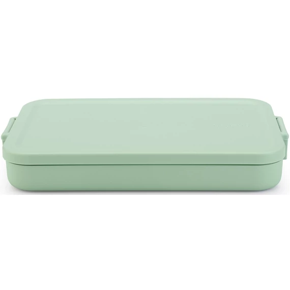 Brabantia Make - Take Flat Lunch Box lapos ételhordozó doboz, 1100 ml, szivárgás- és légmentes záródás, bepattintós (clip-on) zárómechanizmus, BPA mentes műanyag, jáde zöld - 202926