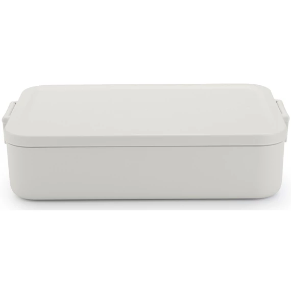 Brabantia Make - Take Lunch Box nagy méretű ételhordozó doboz, 2000 ml, szivárgás- és légmentes záródás, bepattintós (clip-on) zárómechanizmus, BPA mentes műanyag, világosszürke - 203121