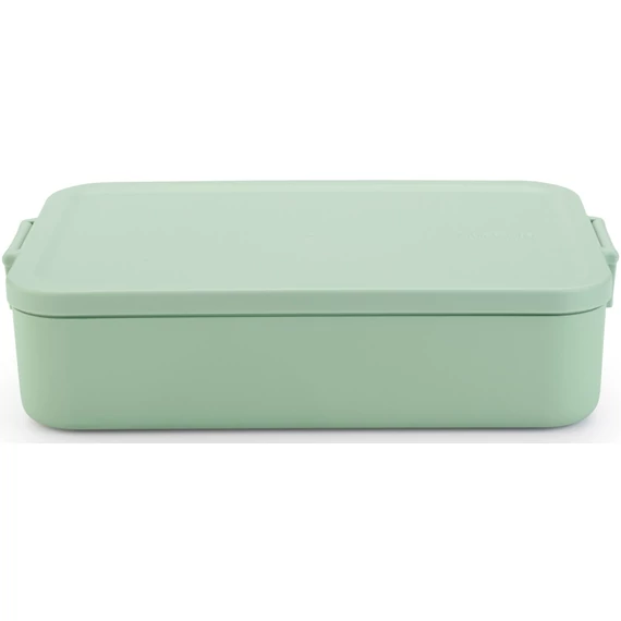 Brabantia Make - Take Lunch Box Bento nagy méretű ételhordozó doboz, 2000 ml, kivehető belső elválasztó rekeszek, szivárgás-/légmentes záródás, bepattintós (clip-on) záródás, BPA mentes műanyag, jáde zöld - 203527