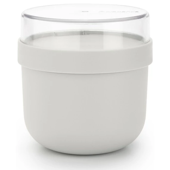 Brabantia Make - Take Breakfast Bowl reggeliző pohár, 500 ml, hő- és fagyálló, felső tárolórekesz (180ml), szivárgás- és légmentes záródás, BPA mentes műanyag, világosszürke - 204203