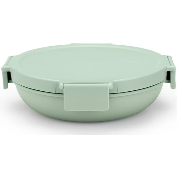 Brabantia Make - Take Lunch Bowl ételhordozó doboz, 1000 ml, szivárgás- és légmentes záródás, bepattintós (clip-on) zárómechanizmus, lapos - kerek forma, BPA mentes műanyag, jáde zöld - 206320
