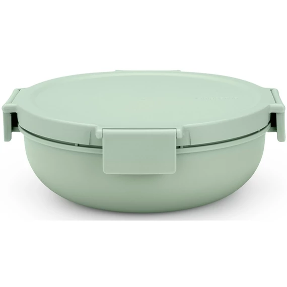 Brabantia Make - Take Salad Bowl salátástál, 1300 ml, szivárgás- és légmentes záródás, bepattintós (clip-on) zárómechanizmus, kerek forma, műanyag, jáde zöld - 206382