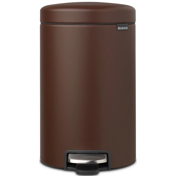 Brabantia NewIcon pedálos hulladékgyűjtő szagmentesen záródó Soft-Close fedél, műanyag tartály, 12L - X méret, acél, égetett umbra barna ásványi textúra - 208560